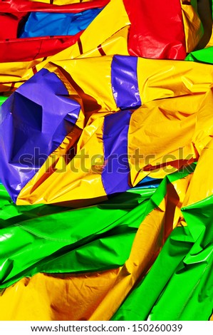 Abstract Background - Attraction. Fragment of an inflatable children\'s village for the games.
