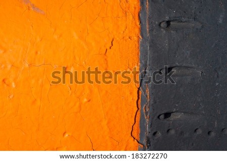 Contrast Orange Background - bright orange paint bordered with black paint.