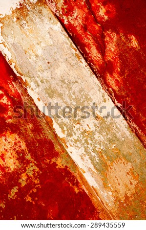 Red Hot Distressed texture with diagonal white stripe, for your design.