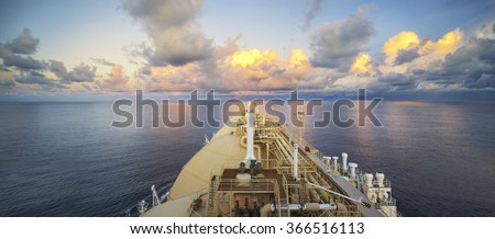 An LNG (Liquefied Natural Gas) Vessel sailing through the Indian Ocean