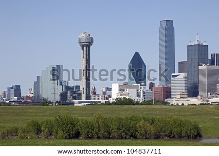 A View of the Skyline of Dallas, Texas, USA.