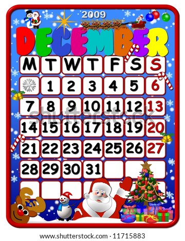 2009 december calendar. stock photo : calendar 2009 -