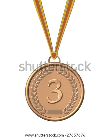 ميداليات للجوائز و فضية و برونزية Stock-photo-bronze-medal-on-white-background-27657676