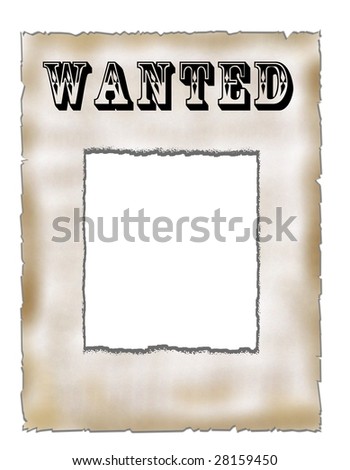 Poster Wanted on old paper