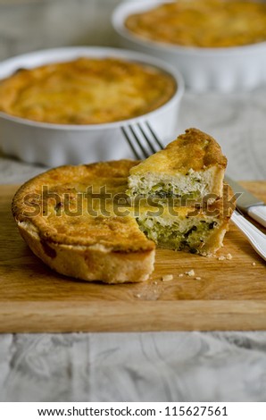 Goat cheese and leek quiche