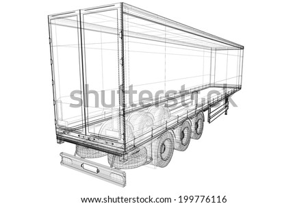 Cargo Delivery Vehicle, body structure, wire model