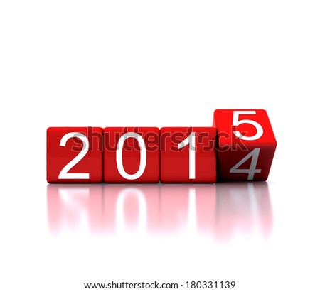 3D illustration dice with new year 2015 3D illustration dice with new year 2015