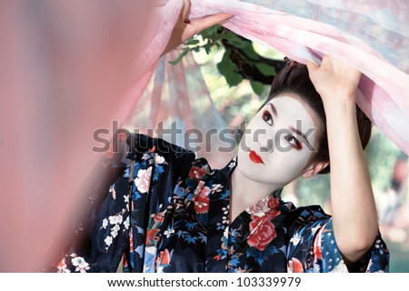 pink geisha costume