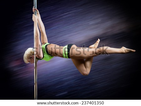 Pole dancer, woman dancing on pylon