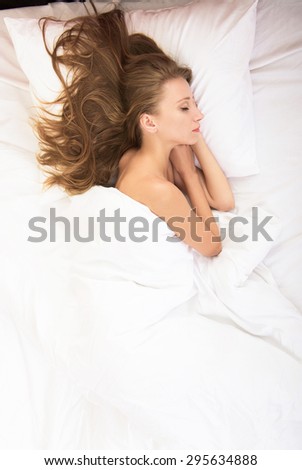 Sleeping girl, view from above