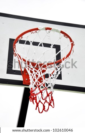 Basketball board on white background