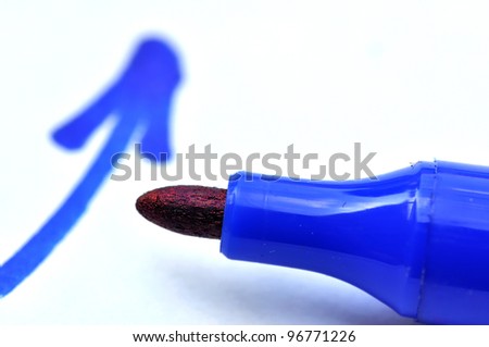 Blue marker drawing diagram isolated on white background