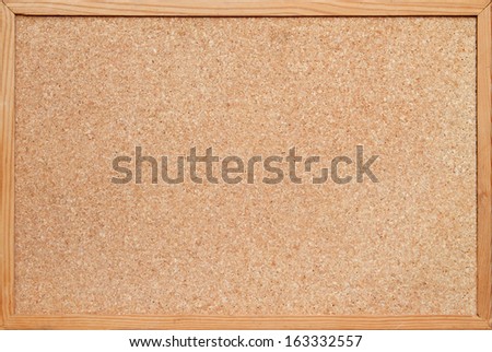 blank corkboard / bulletin board with a wooden frame