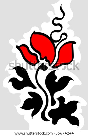 Flower tattoo - vector. abstract
