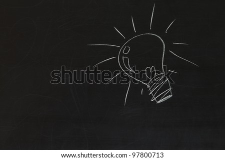 idea bulb on blackboard background