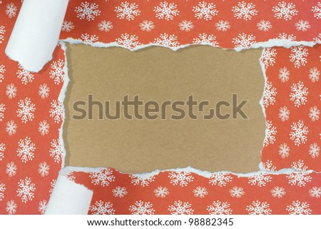 Torn graphic paper with space for text on brown paper background 07