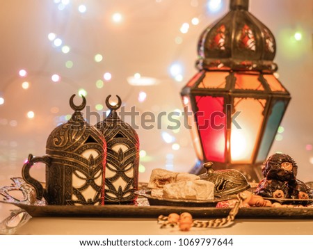 ramadan food, traditional muslim culture food for ramadan kareem night, prayer for Allah by fasting food and consumed after sunset during Holy month of Ramadan