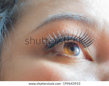 asian woman eye , close up shot