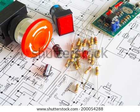 resistor and other components on circuit diagram
