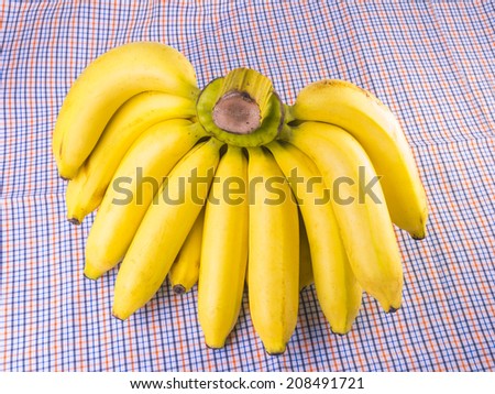 ripe banana on cloth ready to eat