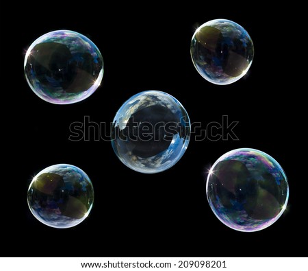 soup bubbles isolated on black background