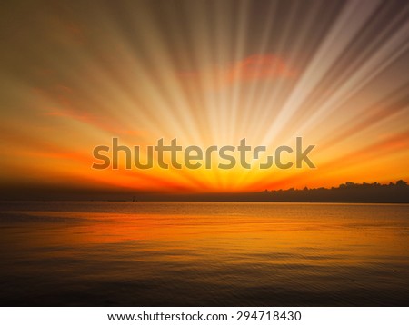 twilight effect added on colorful sunset sky background