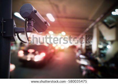 security camera in stalled for car park, indoor use, or cctv to record and property protection