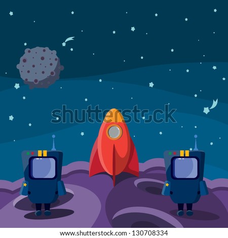 Two blue astronaut on the purple planet Two blue astronaut on the purple planet