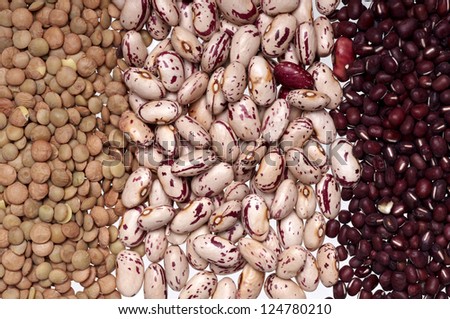 Mix from different beans and lentil