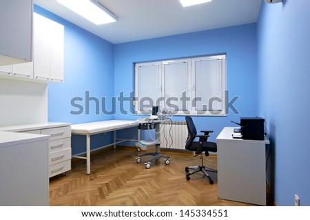 Interior Room With Medical Ultrasound Diagnostic Equipment