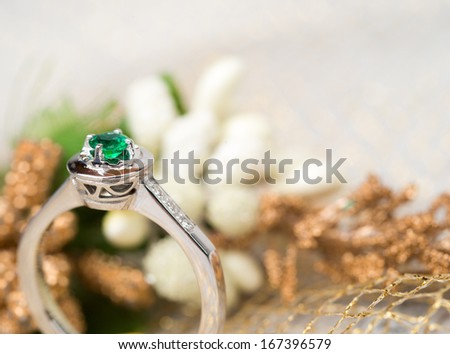beautiful ring with emerald