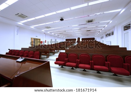 Interior of a contemporary lecture theater in university campus