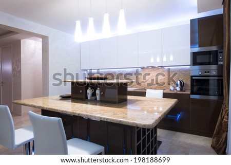 Work surfaces in the kitchen