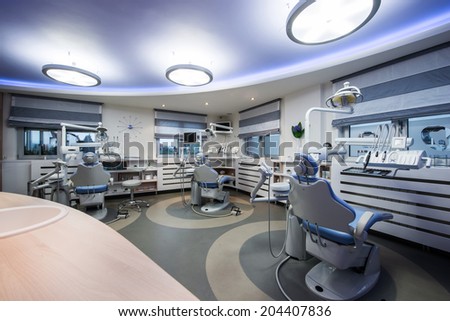 Modern dentist cabinet interior
