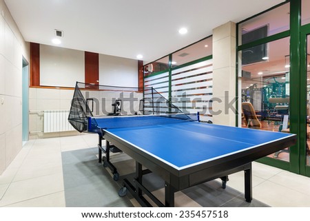 Entertainment room with tennis table