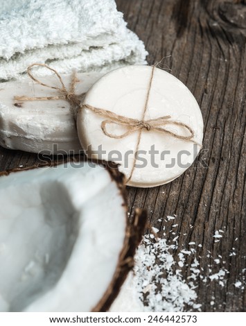 Natural soap from coconut-Spa setting