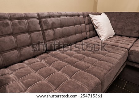 Modern corner sofa in home interior