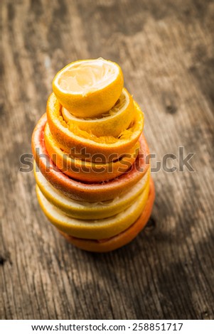 Peel of a squeezed citrus fruit