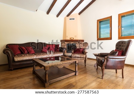 vintage furniture in classic home interior