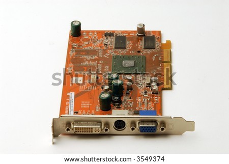 Computer video card isolated on white background