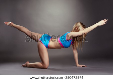 Image of slender woman doing aerobic exercise