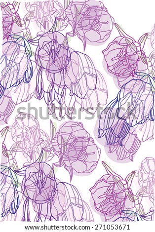 beautiful gentle backgrounds with lilac flowers tulips
