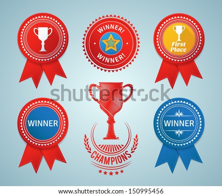 Winner ribbons and badges EPS10 Winner ribbons and badges EPS10