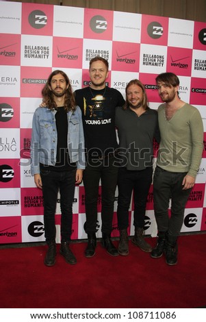 LOS ANGELES -JUL 25: Imagine Dragons at Billabong\'s 6th Annual Design For Humanity Event at Paramount Studios on July 25, 2012 in Los Angeles, California