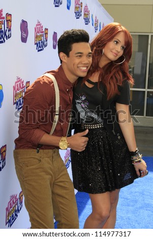LOS ANGELES - OCT 6: Debby Ryan, Roshon Fegan at the \'Make Your Mark: Shake It Up Dance Off 2012\' at LA Center Studios on October 6, 2012 in Los Angeles, California