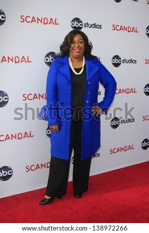 LOS ANGELES - MAY 16: Shonda Rhimes at the Academy of Television Arts & Sciences\' Presents an Evening with \'Scandal\' at the Leonard H. Goldenson Theater on May 16, 2013 in North Hollywood, California