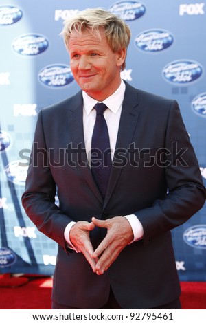 LOS ANGELES - MAY 25: Gordon Ramsay at the American Idol Finale at the Nokia Theater in Los Angeles, California on May 25, 2011.