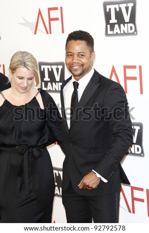 CULVER CITY - JUN 9: Cuba Gooding Jr and wife at the 39th AFI Life Achievement Award Honoring Morgan Freeman held at Sony Pictures Studios  in Culver City, California on June 9, 2011.