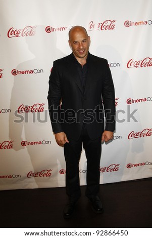 LAS VEGAS - MAR 31: Vin Diesel arriving at the CinemaCon awards ceremony at the Pure Nightclub at Caesars Palace in Las Vegas, Nevada on March 31, 2011.
