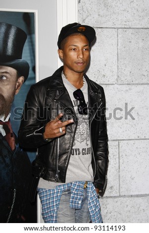 LOS ANGELES - DEC 6: Pharrell Williams at the premiere of Warner Bros. Pictures\' \'Sherlock Holmes: A Game Of Shadows\' at the Regency Village Theater on December 6, 2011 in Los Angeles, California